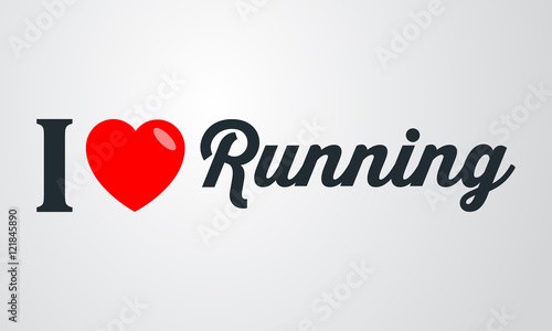 Icono plano i love Running en fondo degradado