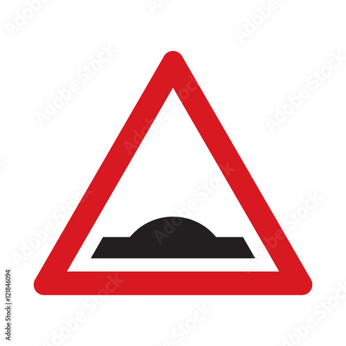 Traffic sign road bump. Vector illustration.