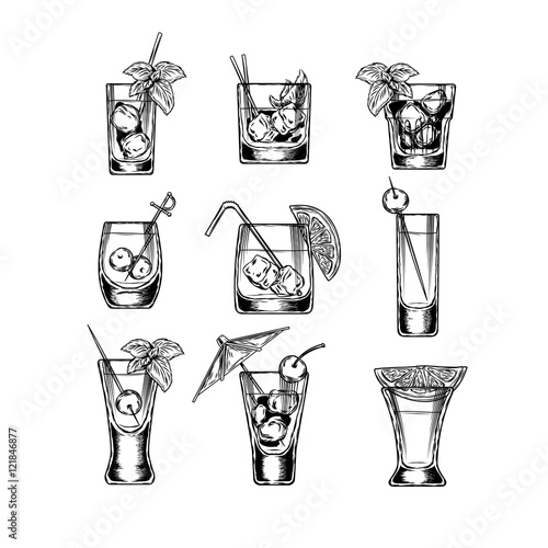 Set of vector illustration stemware