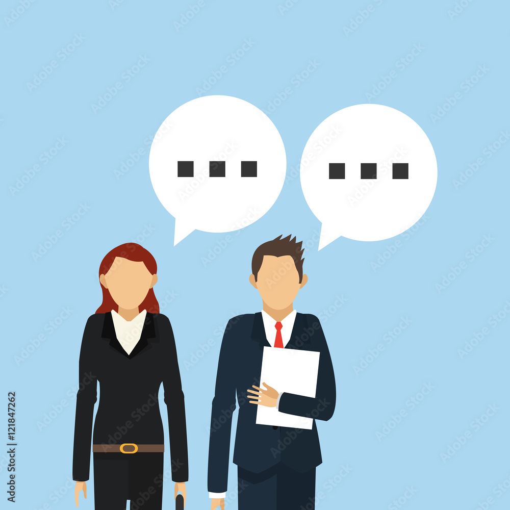 executive person in suit with conversation bubble business related icons image vector illustration executive person in suit with conversation bubble business related icons image vector illustration