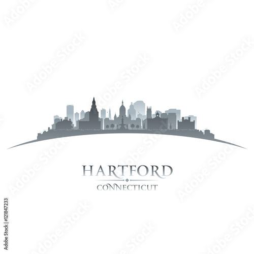 Hartford Connecticut city silhouette white background