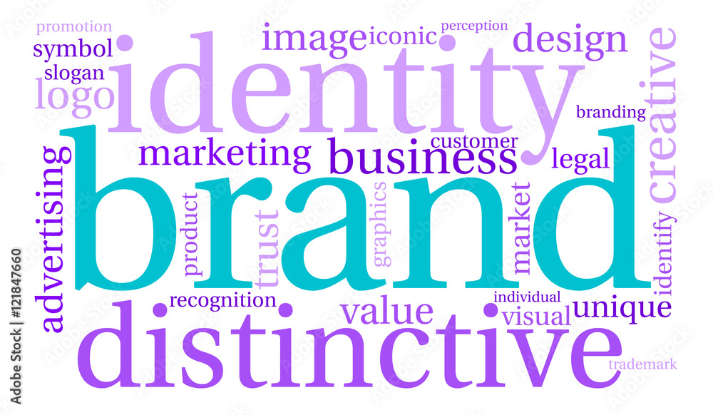 Fototapeta premium Brand Word Cloud on a white background. 