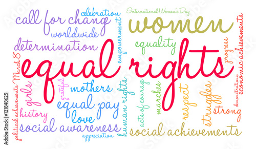 Equal Rights Word Cloud on a white background. 