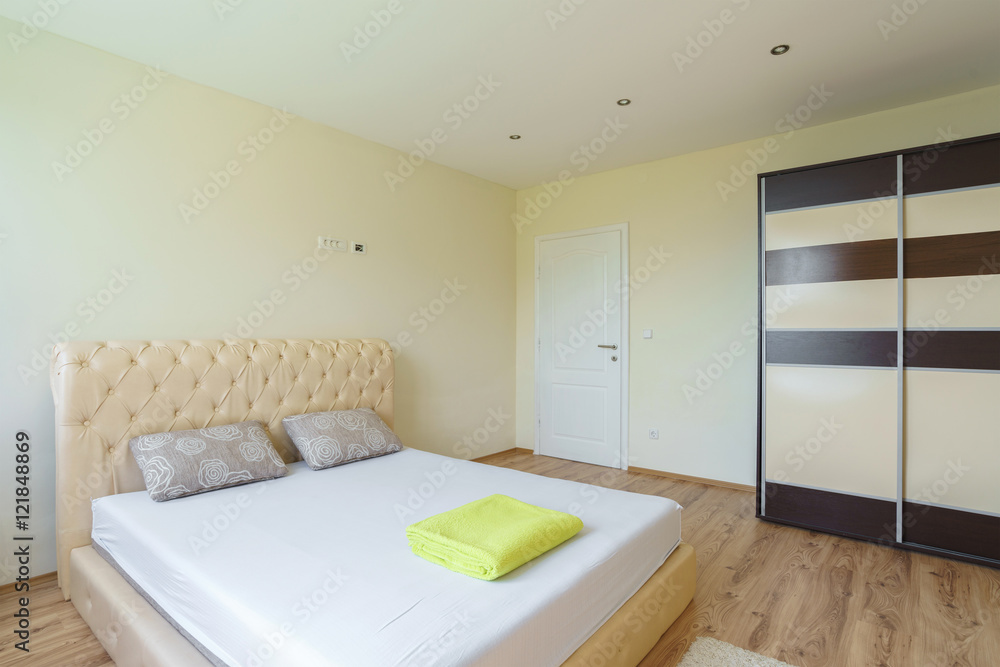 Fototapeta premium Interior of a bedroom in a guest house