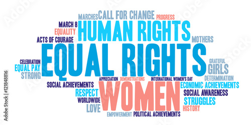 Equal Rights word cloud on a white background. 