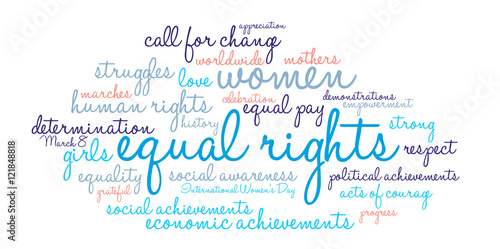 Equal Rights Word Cloud on a white background. 