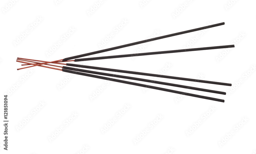 Incense stick isolated on white background. Incense sticks used for a variety of purposes associated with ritual and religious devotion