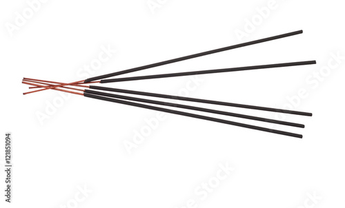 Incense stick isolated on white background. Incense sticks used for a variety of purposes associated with ritual and religious devotion