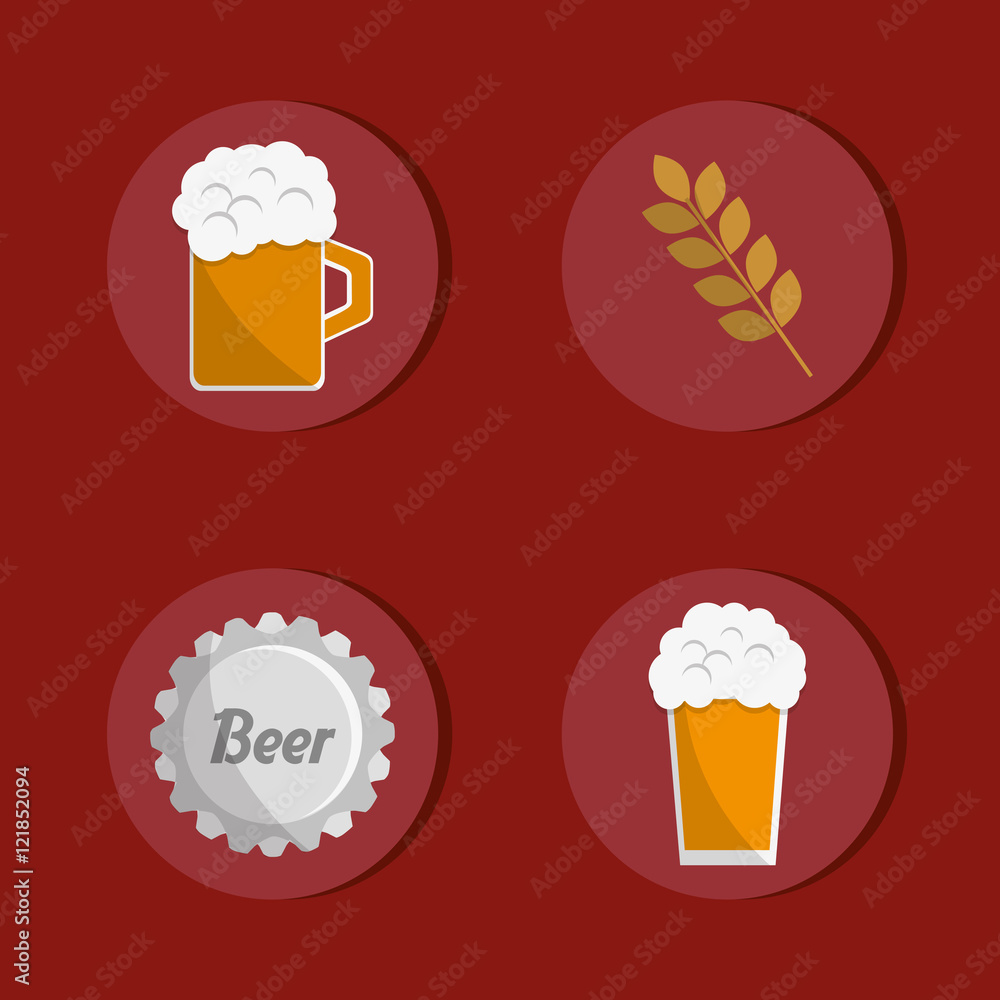 flat design beer related icons image vector illustration flat design beer related icons image vector illustration