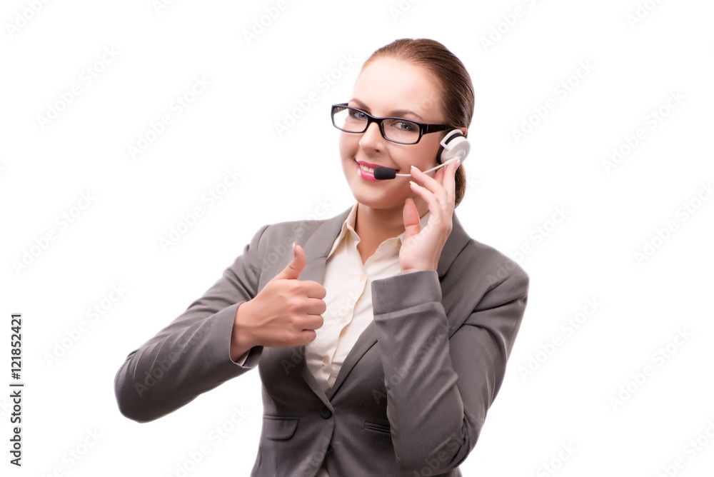 Call center operator isolated on white background Call center operator isolated on white background