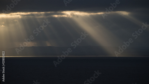 Sunbeams over the Severn Estuary
