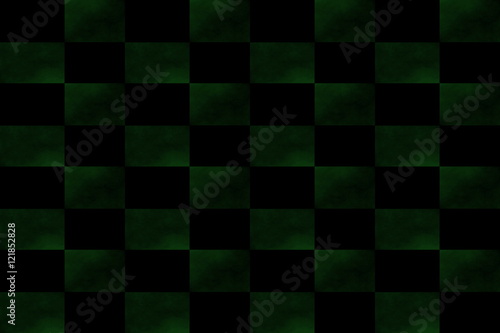 Illustration of an abstract dark green and black chessboard