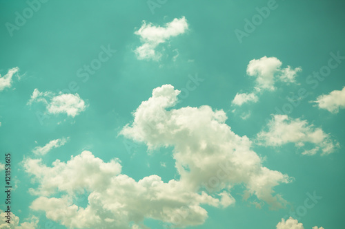 Blue sky and cloud with vintage filter effect