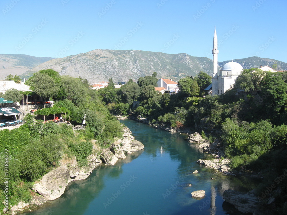 Mostar and Neretva river
