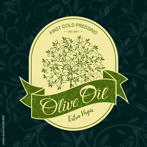 olive tree sticker logo design concept