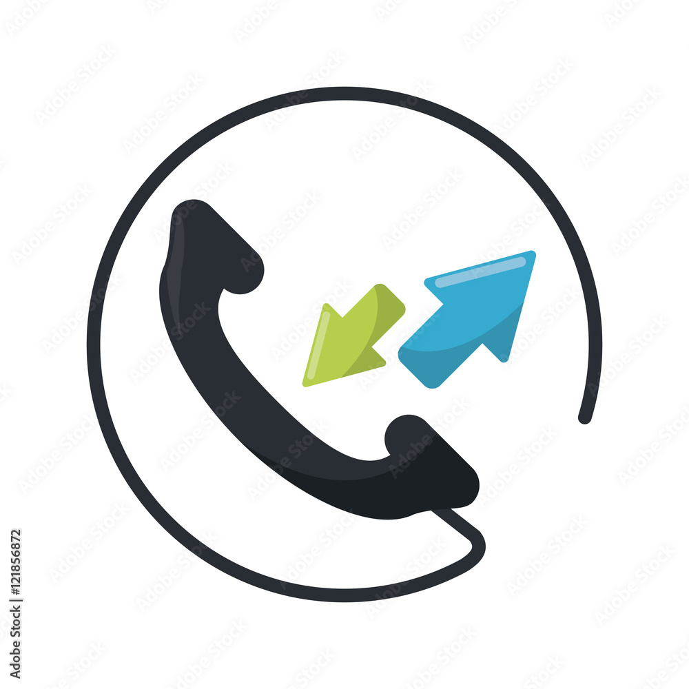 Traditional phone with arrows icon. call telephone and communication theme. Isolated design. Vector illustration Traditional phone with arrows icon. call telephone and communication theme. Isolated design. Vector illustration