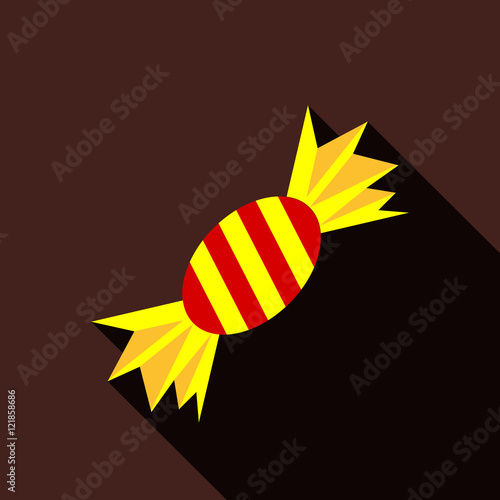 Halloween candy icon in flat style isolated with long shadow vector illustration