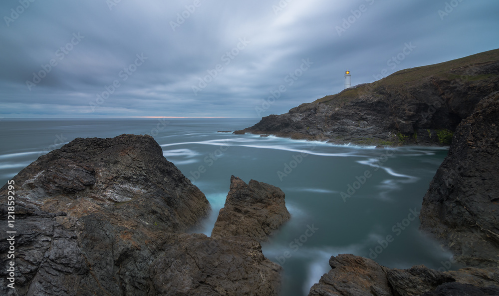 Trevose Head Lighthouse taken with long exposure.