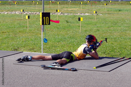 Bild auf Leinwand biathlon-tir a la carabine