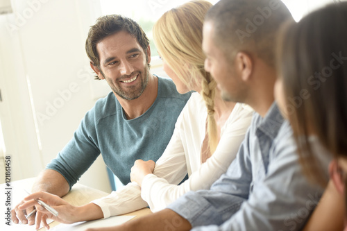 Group of young ethnic business people in meeting