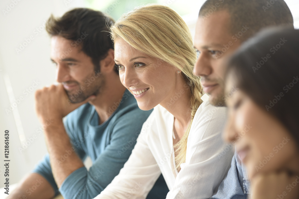 Group of young ethnic business people in meeting Group of young ethnic business people in meeting
