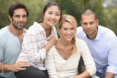 Group of ethnic people having fun together