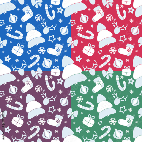 Seamless pattern with Christmas elements