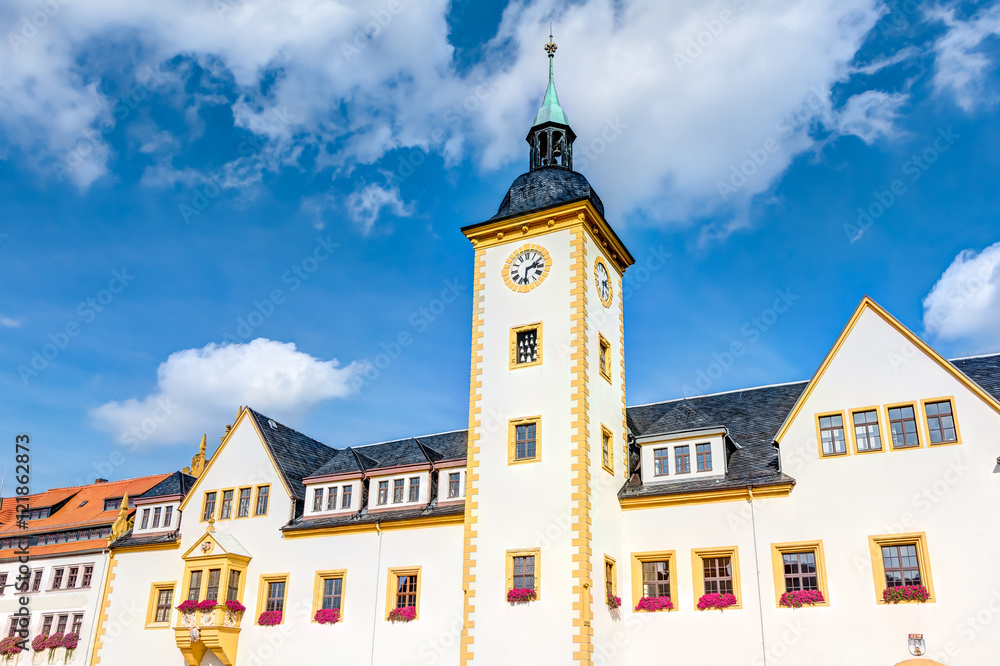 Fototapeta premium Rathaus in Freiberg am Obermarkt