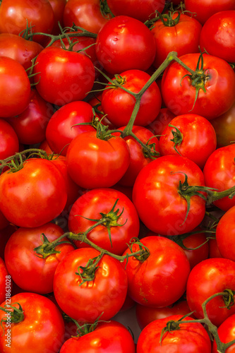 Pile of tomatoes in a market, useful as background