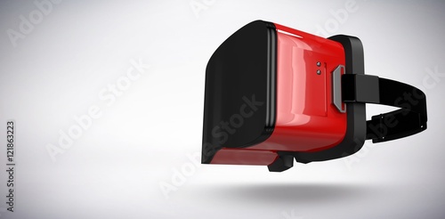 Composite image of red virtual reality simulator 