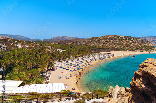 Sandy beach of eastern part of Crete island, Greece
