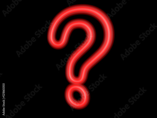 Wallpaper Mural Neon question mark isolated on black, 3d illustration Torontodigital.ca