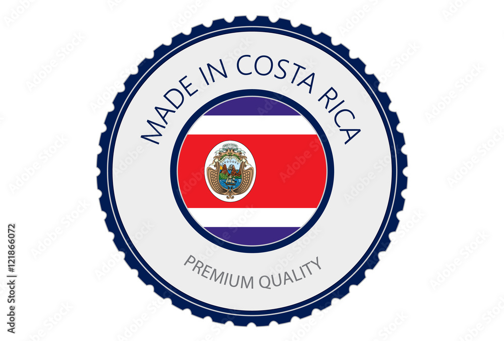 Made in Costa Rica Seal, Costa Rican Flag (Vector Art)