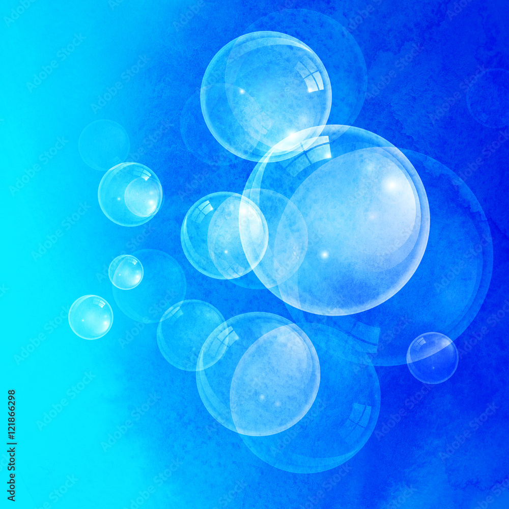 Watercolor background with bubbles