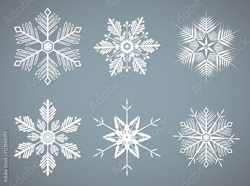 Vector snowflakes shapes