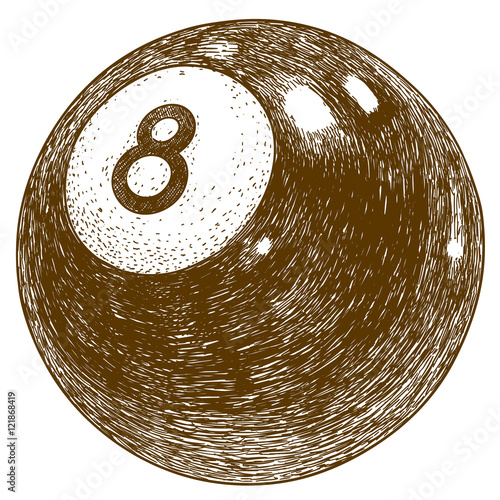 engraving illustration of billiards ball