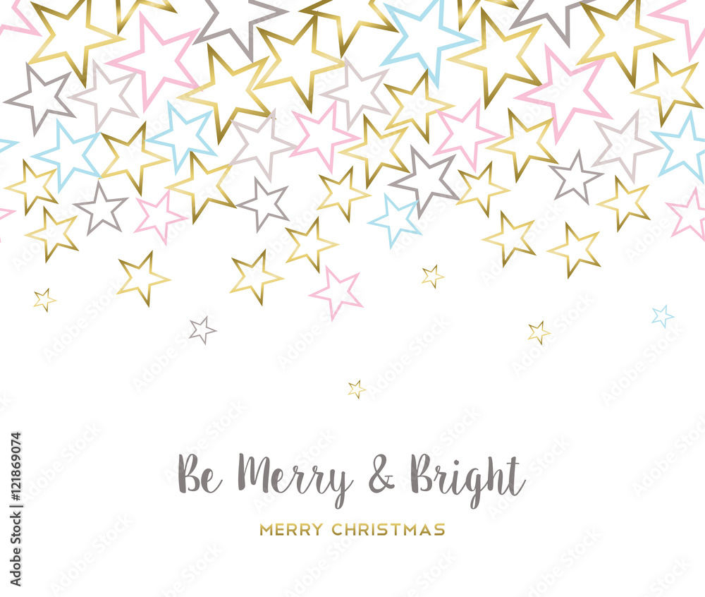 Merry christmas design with gold star decoration Merry christmas design with gold star decoration