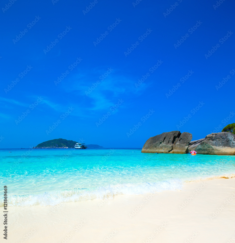Beautiful sea and blue sky at Similan island, Andaman sea, Thail