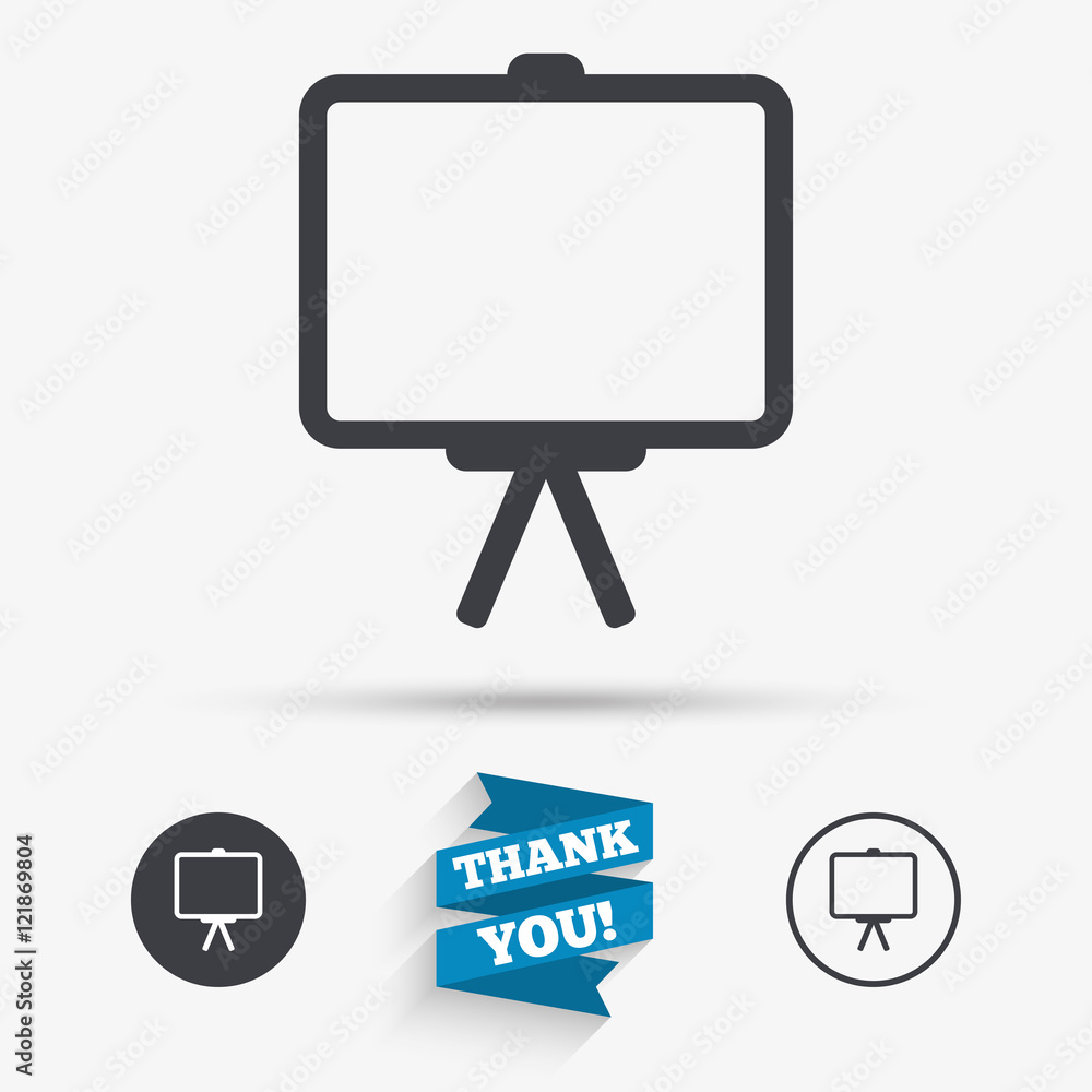 Presentation billboard sign icon. PPT symbol. Presentation billboard sign icon. PPT symbol.