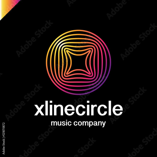 x letter wave and circle logo design. line logotype. creative logos