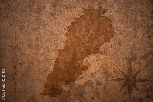 lebanon map on vintage crack paper background