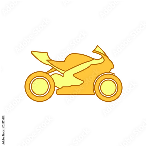 Sport motorcycle flat sign icon on background