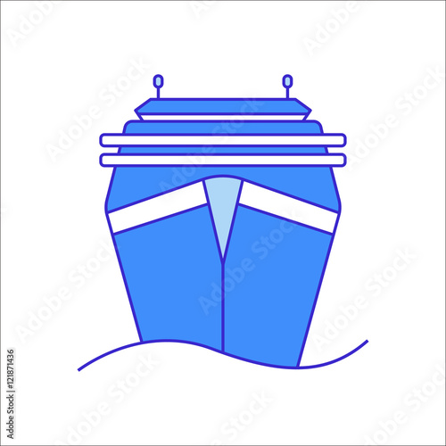 Cruise ship flat sign icon on background