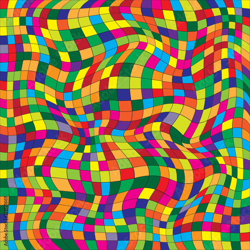 Vector illustration of a seamless repeating pattern of colored squares
