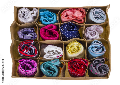 Organizer for storage underwear isolated