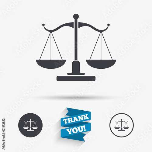 Scales of Justice sign icon. Court of law symbol