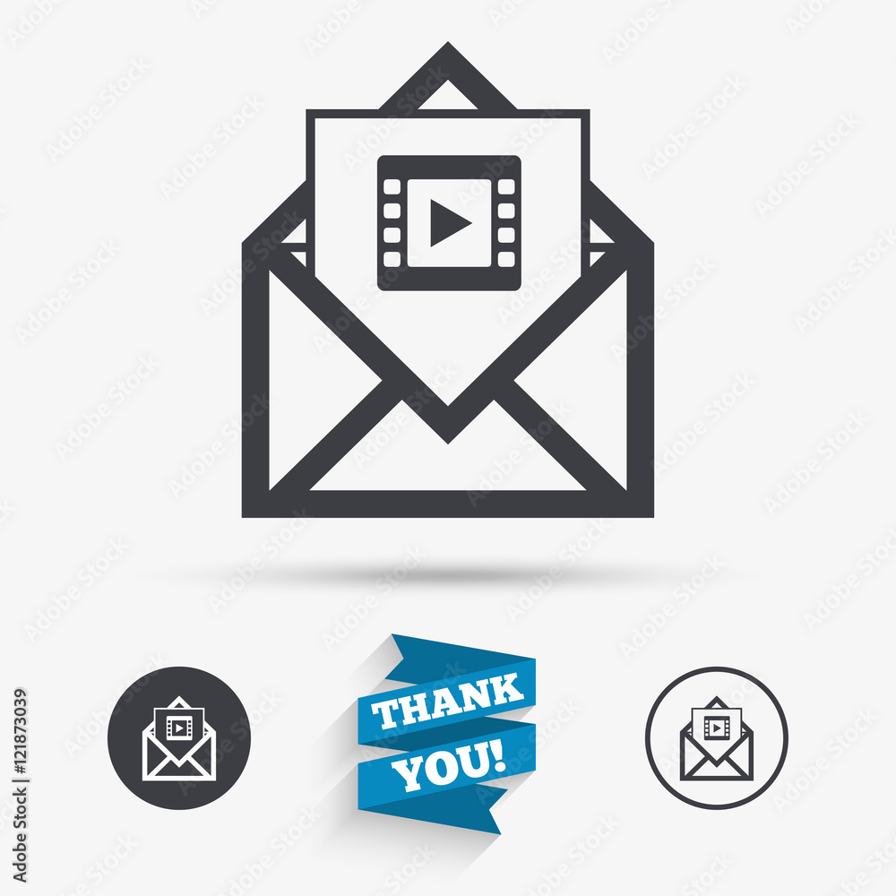Video mail icon. Video frame symbol. Message. Video mail icon. Video frame symbol. Message.