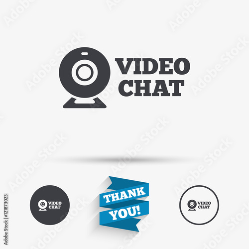 Video chat sign icon. Webcam video talk.