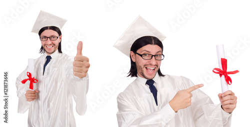 Young man ready for university graduation