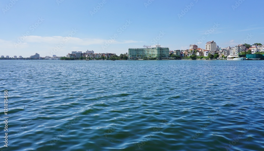 Scenic view of Hanoi, the capital of Vietnam, near the West Lake